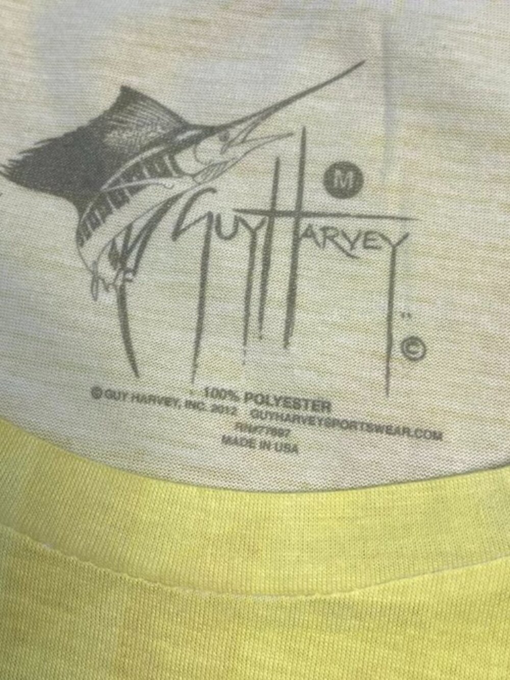 Guy Harvey Tropical Fish Print Dress Yellow Green Short Sleeve Medium - Picture 9 of 11